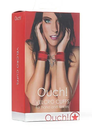 Ouch Velcro Cuffs Red
