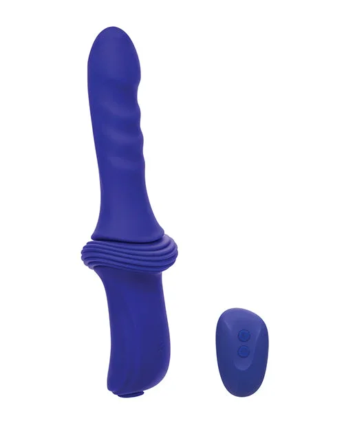 Overdrive Ridged Shaft Remote Control Sex Machine – Blue