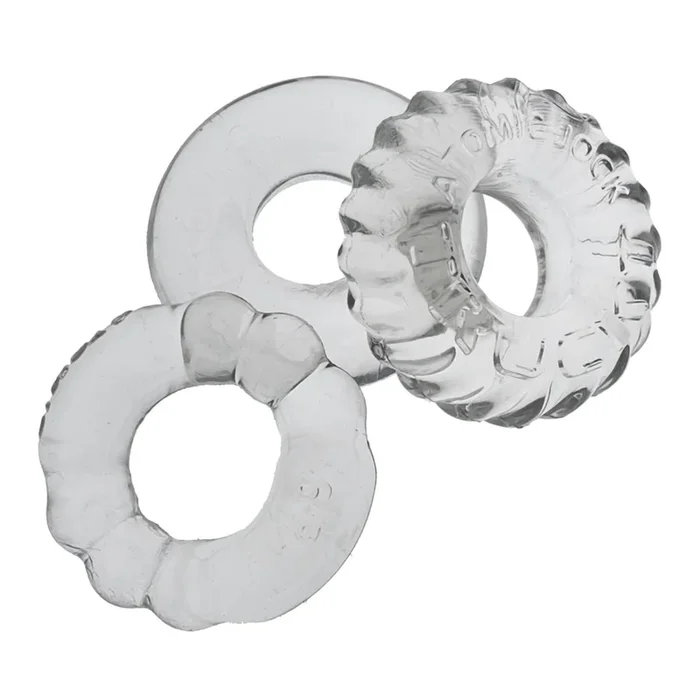 Oxballs Bonemaker Cock Ring Kit 3 Pack Clear