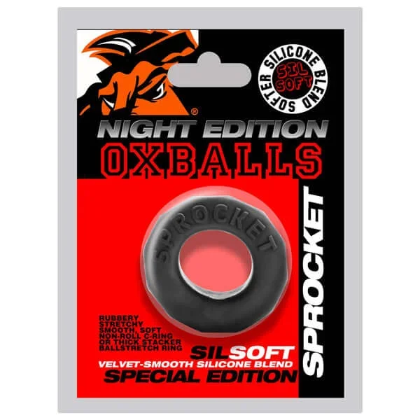 Oxballs Sprocket Comfort No-Roll Cockring – Black
