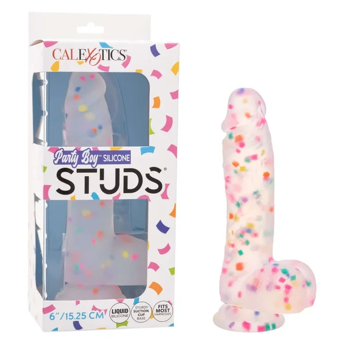 Party Boy Silicone Studs Dong with Suction Cup 6 inches