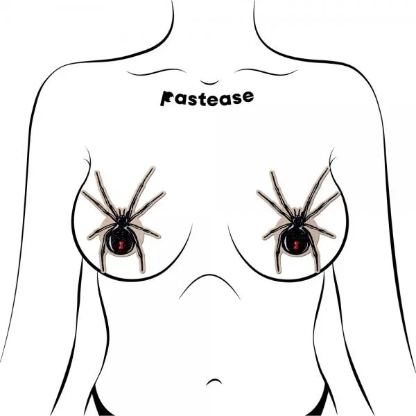 Pastease – Black Widow Pasties on Sparkling Velvet