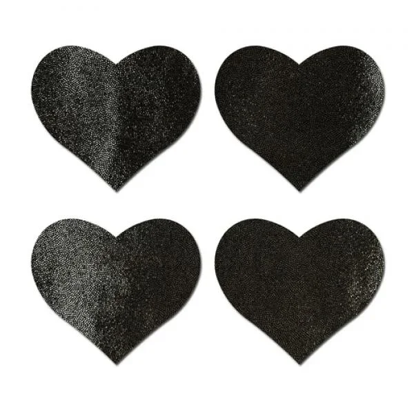 Pastease – Petites: Two-Pair Liquid Black Heart Pasties