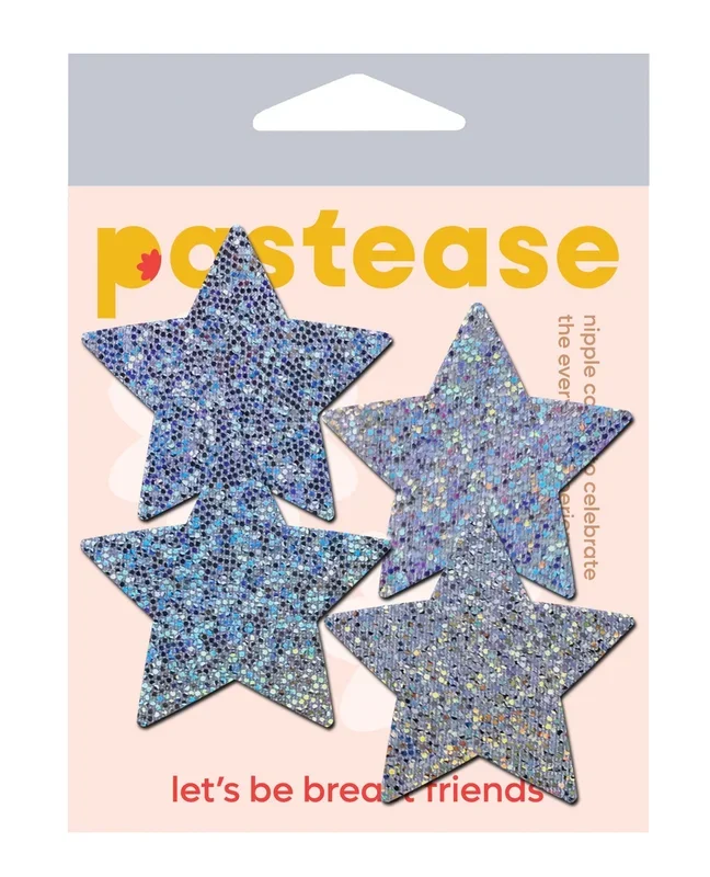 Pastease Petites Glitter Star – Silver O/S Pack of 2 Pair