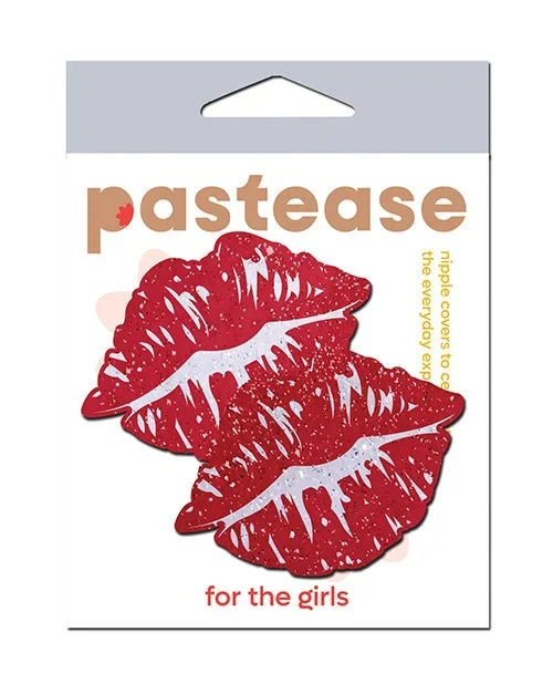 Pastease Premium Sparkle Kissing Lips – Red O/S