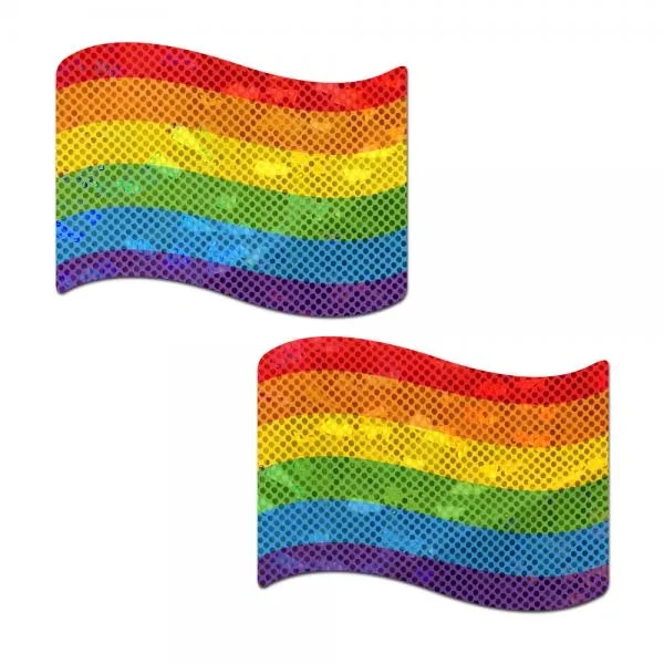Pastease® – Gay Rainbow Waving Flag Nipple Pasties