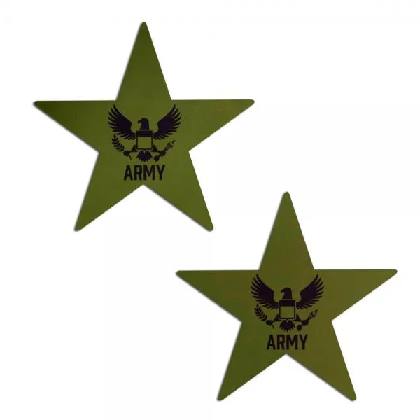 Pastease® – Military US Army Insignia Nipple Pasties – Black on Green