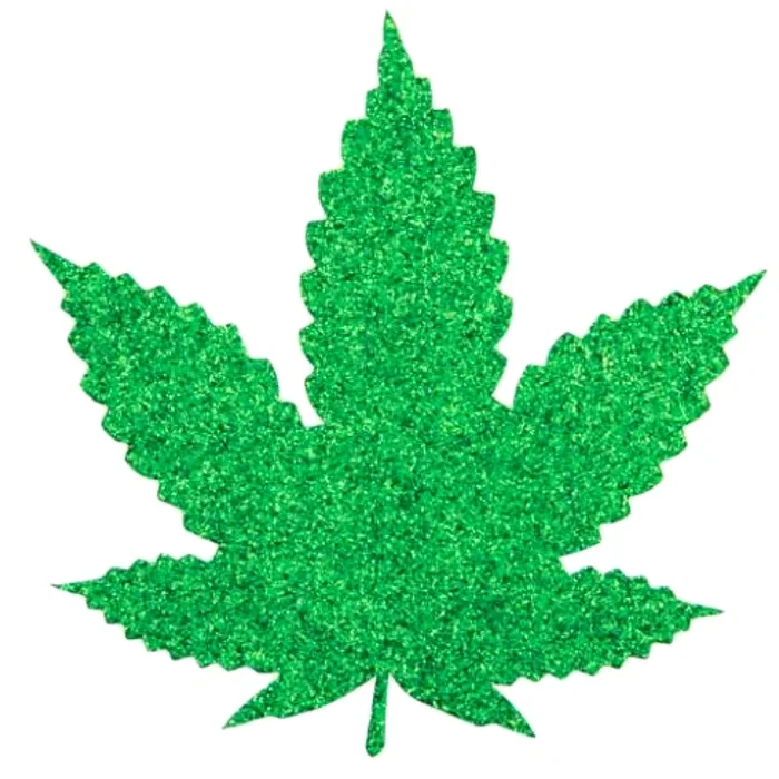 Pasties Pot Leaf Glitter 5pk