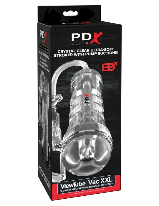 Pdx Elite Viewtube Vac XXL (Clear) – See-Through Ez-Grip Pump Stroker