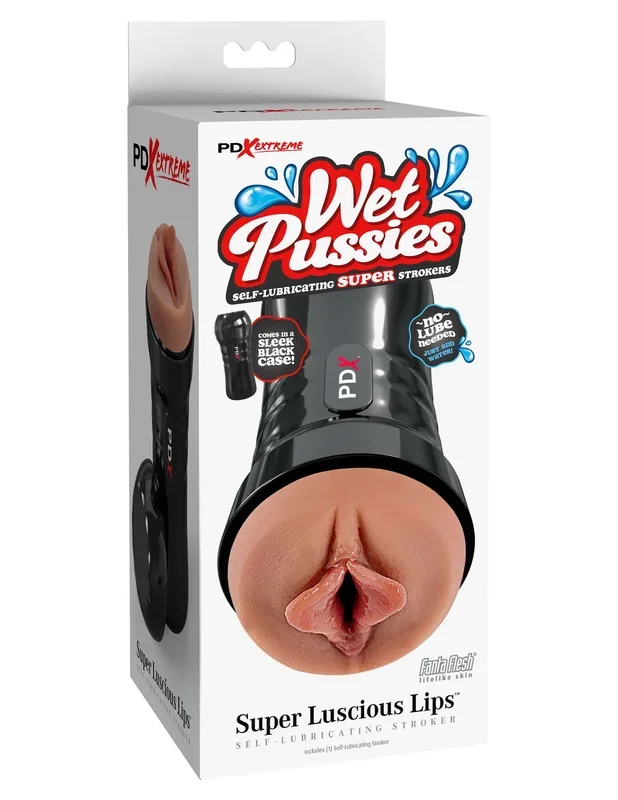 PDX Extreme Wet Pussies Super Luscious Lips Brown Stroker