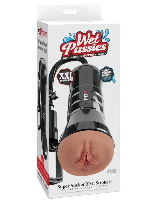 PDX Extreme Wet Pussies Super Sucker XXL (Brown) – Extra-Large Stroker