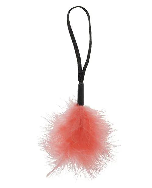 Peach Feather Tickler with Wrist Loop for Sensory Play