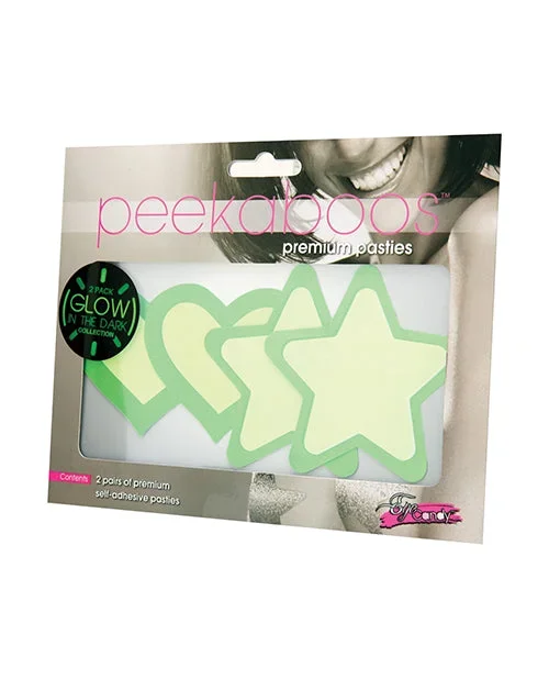 Peekaboos Glow in the Dark Hearts & Stars – Green 2 Pairs