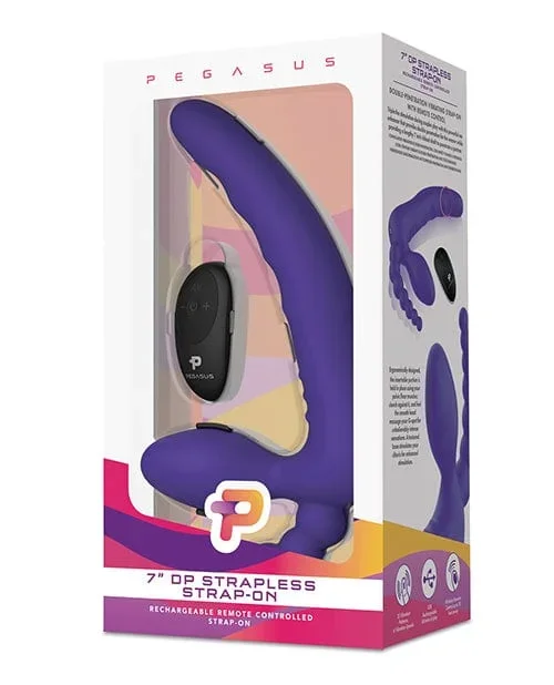 Pegasus 7″ Strapless Strap On with remote – Purple