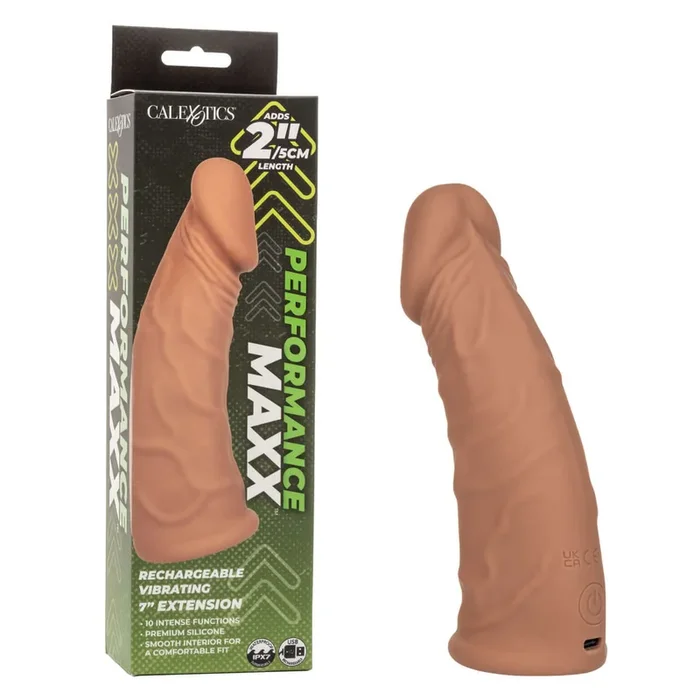 Performance Maxx Rechargeable Vibrating Extension 7 inches Brown