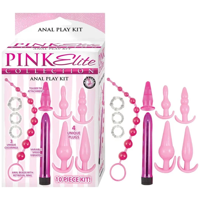 Pink Elite Collection 10 pc Anal Play Kit Pink