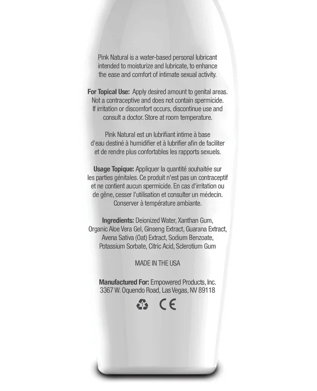 Pink Natural Water Based Lubricant for Women – 4.7 oz