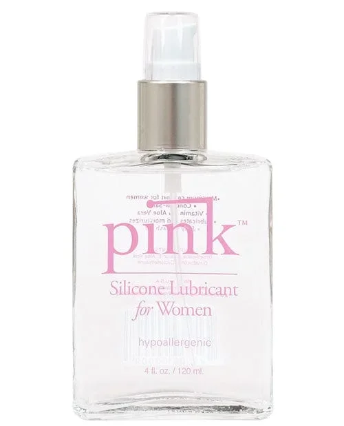 Pink Silicone Lube – 4 oz. Glass Bottle