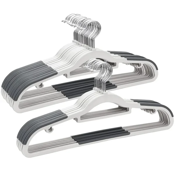 Plastic Hangers 30 Pack, Non Slip Slim Clothes Hangers, Heavy Duty Thin Plastic