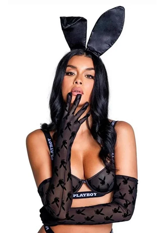 Playboy Bunny Noir Gloves