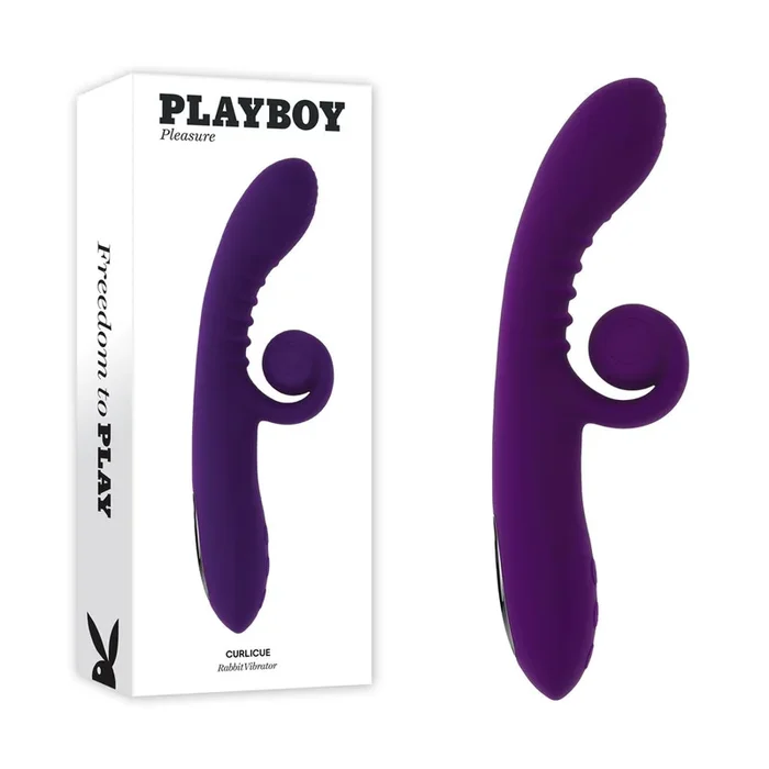 Playboy CURLICUE – Purple 23.5 cm USB Rechargeable Rabbit Vibrator