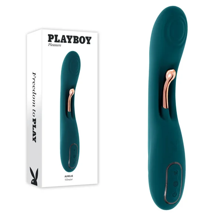Playboy Pleasure AURELIE – Green 22.7 cm USB Rechargeable Vibrator with Internal Flicker
