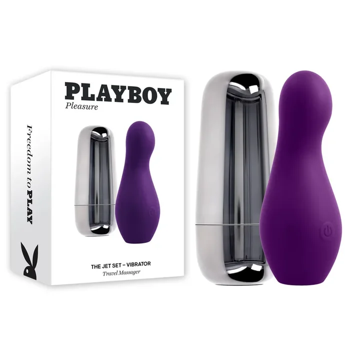 Playboy Pleasure THE JET SET – VIBRATOR – Purple 10.2 cm Vibrator with Self Charging Case