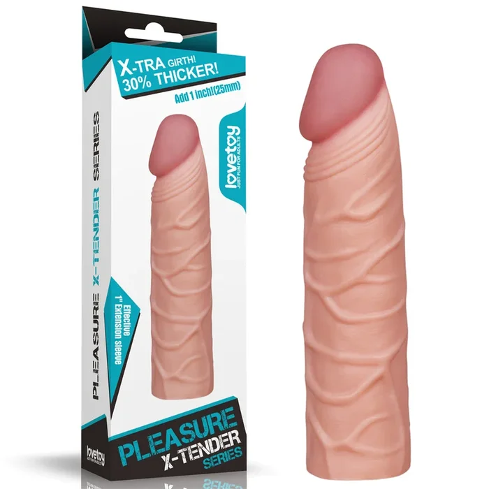 Pleasure X-Tender 1” Sleeve – Flesh 2.5 cm (1”) Penis Extension Sleeve