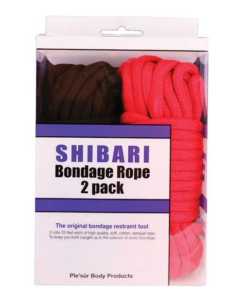 Plesur Cotton Shibari Bondage Rope 2 Pack – Black/Red