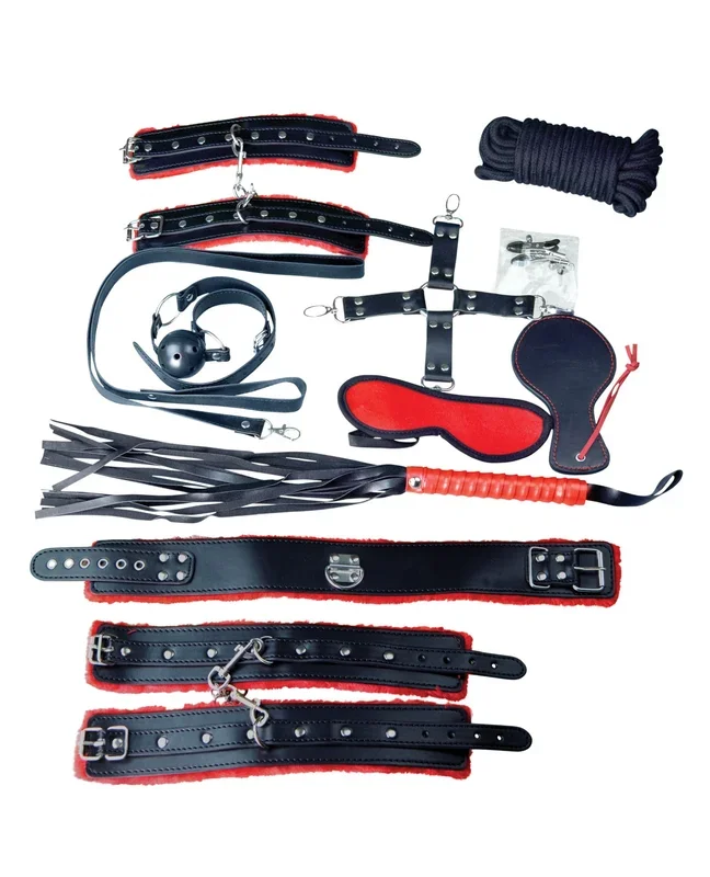 Plesur Deluxe Bondage Kit – Black/Red