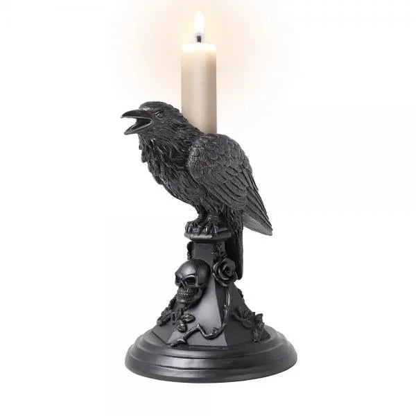 Poe’s Raven Candle Stick – Black