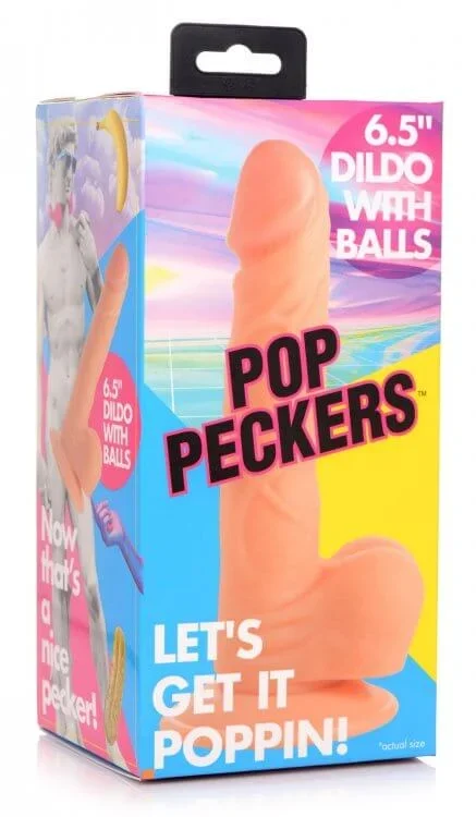 Pop 6.5 inches Dildo with Balls Light Skin Tone