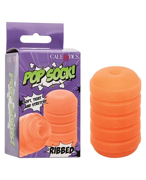 Pop Sock Ribbed Masturbator – Orange