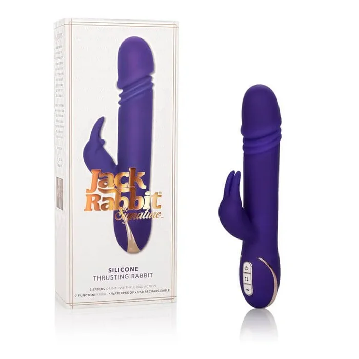 Premium Jack Rabbit Signature Silicone Thrusting Rabbit Vibrator Purple – 7 Functions