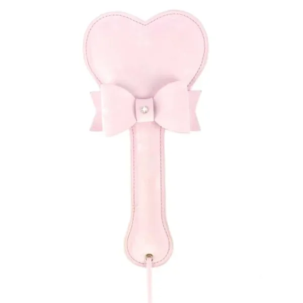 Premium Satin Leather Paddle With Bow, 29 Cm Long-Usrb30 (Pink)