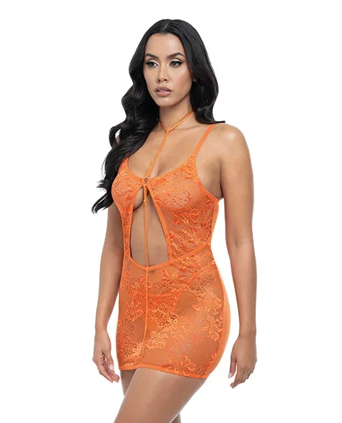 Presley Lace Babydoll w/G-String 2 pc Set – Dragon Fire Orange S/M