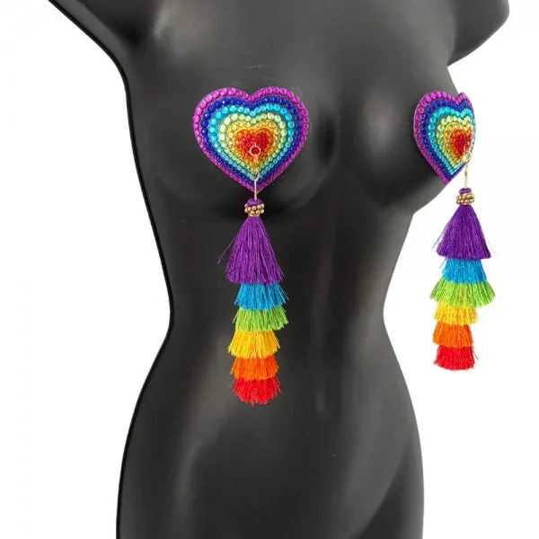 Pride Pizzazz Dirty Martini X Appeeling Nipple Pasites with Extraordinary Rainbow Tassels