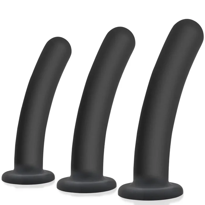 Prostate & G-Spot Silicone Anal Plug Set with Strong Suction Base