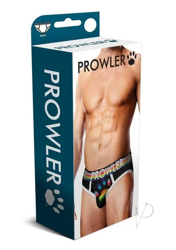Prowler Black Oversized Paw Brief Black Rainbow Large