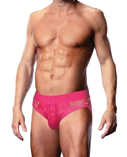 Prowler Lace Open Back Brief – Pink XL