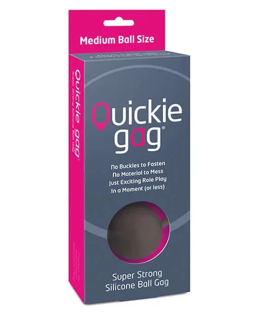 Quickie Ball Gag Medium Black – Comfortable, Easy-to-Use Silicone Gag by Creative Conceptions