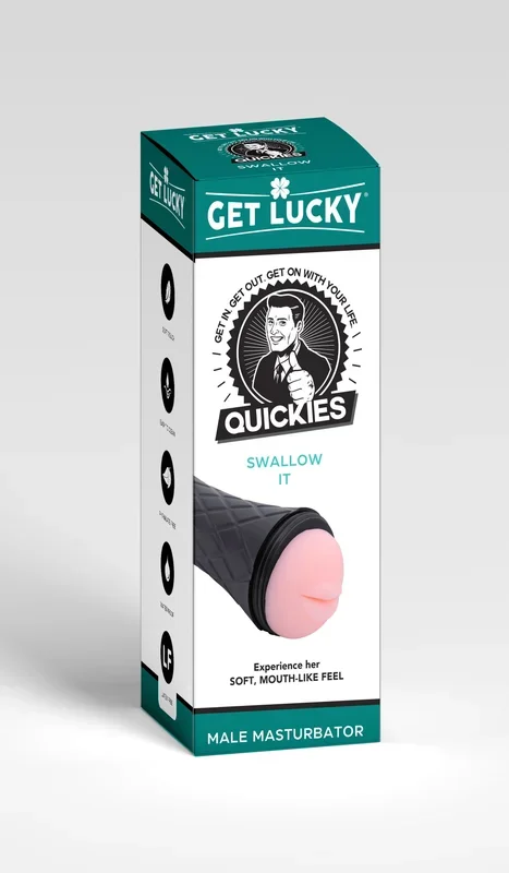 Quickies Swallow It (Ultra-Soft) Male Masturbator – Realistic Mouth Design Male Masturbator