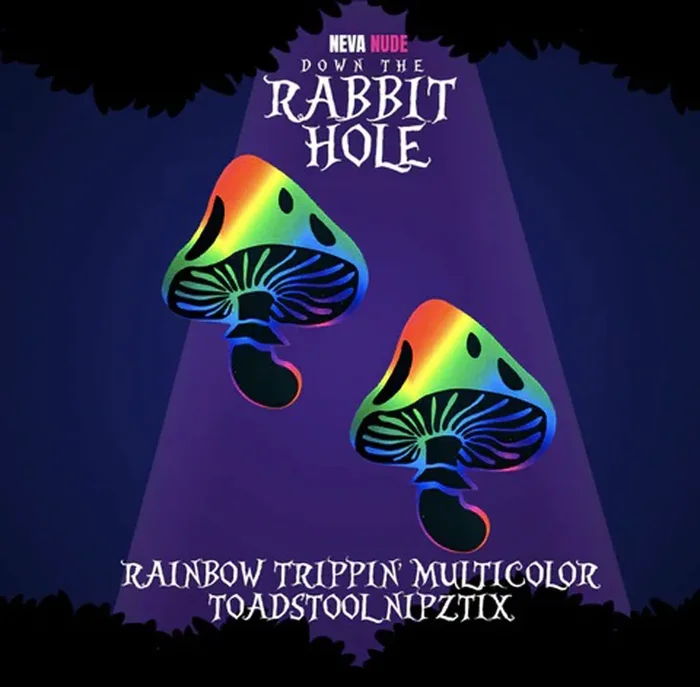 Rainbow Psychedelic Toadstool Nipple Cover Pasties Set