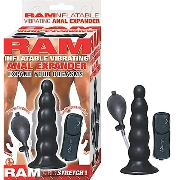 Ram Inflatable Vibrating Anal Expander – Black