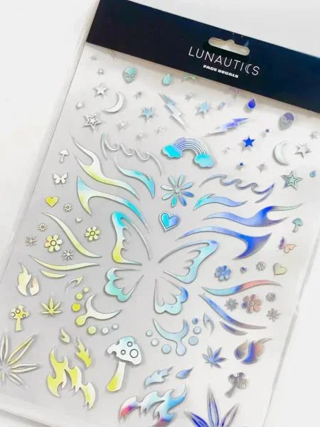 Rave Day Holographic Face Decals