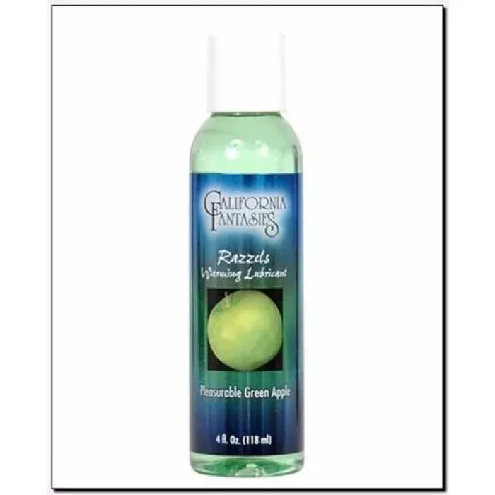 Razzels Warming Lubricant – Pleasurable Green Apple – 4 Oz. Bottle