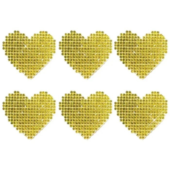 Razzle Dazzle Crystal Jewel Sparkle I Heart U Body Stickers 6 Pk – Gold