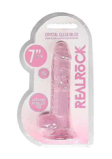 Real Cock 7 inches Realistic Dildo with Balls Pink
