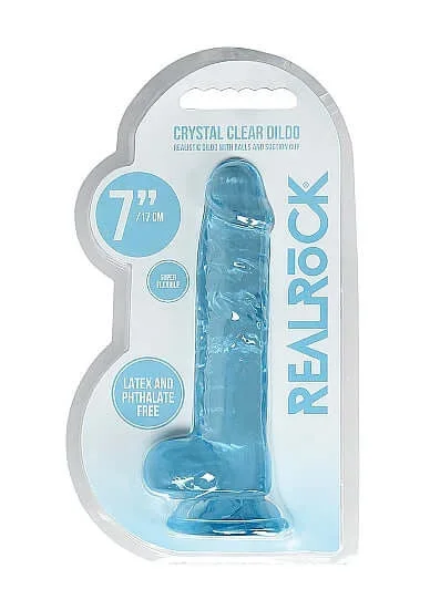 Realrock 7 inches Realistic Dildo with Balls Blue