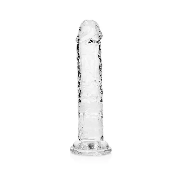 Realrock Crystal Clear Straight 6 In. Dildo Without Balls Clear